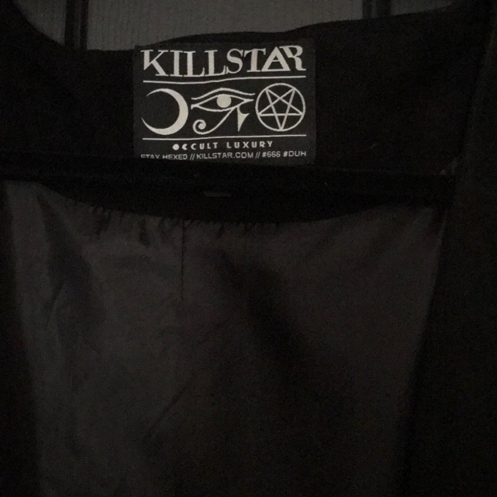 Killstar Cropped Fringe Eye of Ra Vest 100% Suede - Picture 3 of 3
